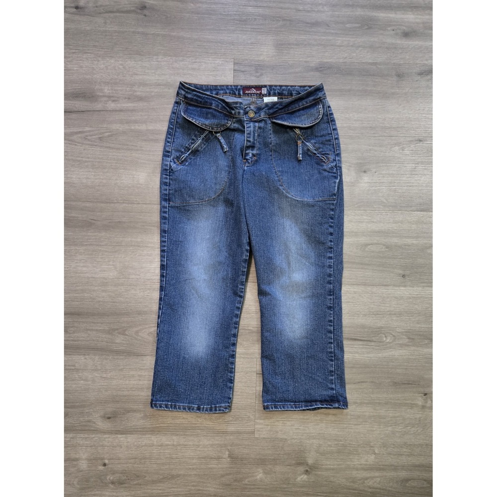 Vintage Jordache Denim Capri Pants Stretch Zip Pockets Womens Size 13/14
